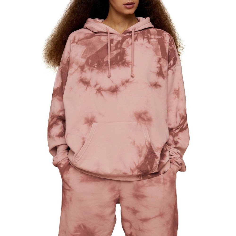 TOPSHOP Tie Dye Hoodie Pink - Small